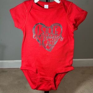 Rabbit Skins Red Heart Graphic Baby Onsie Bodysuit